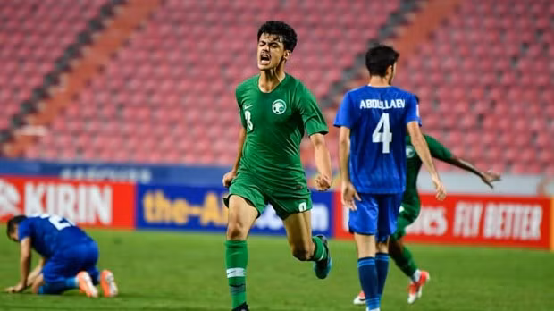 Abdullah Al-Hamdan sắm vai người hùng của U23 Saudi Arabia. (Nguồn: AFC)