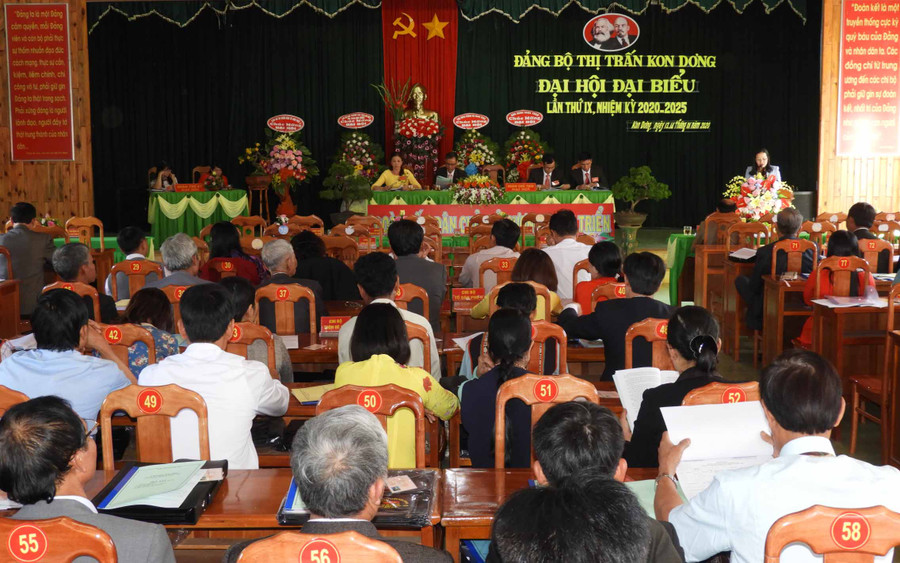 Toàn cảnh Đại hội Đại biểu Đảng bộ thị trấn Kon Dỡng. Ảnh: Thanh Nhật 