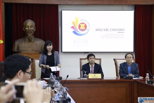  Buổi họp báo công bố Logo Năm ASEAN 2020. (Nguồn: baoquocte.vn)