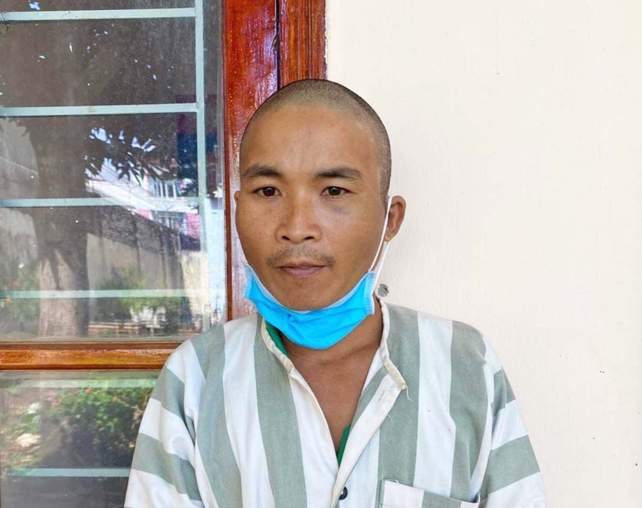 Đối tượng Đặng Văn Vương tại Công an huyện Đak Đoa. Ảnh: Lê Anh