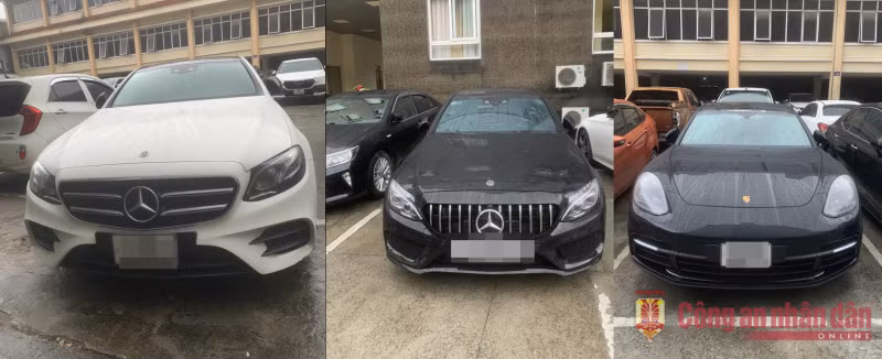 Cơ quan Công an thu giữ nhiều xe ô tô hạng sang.