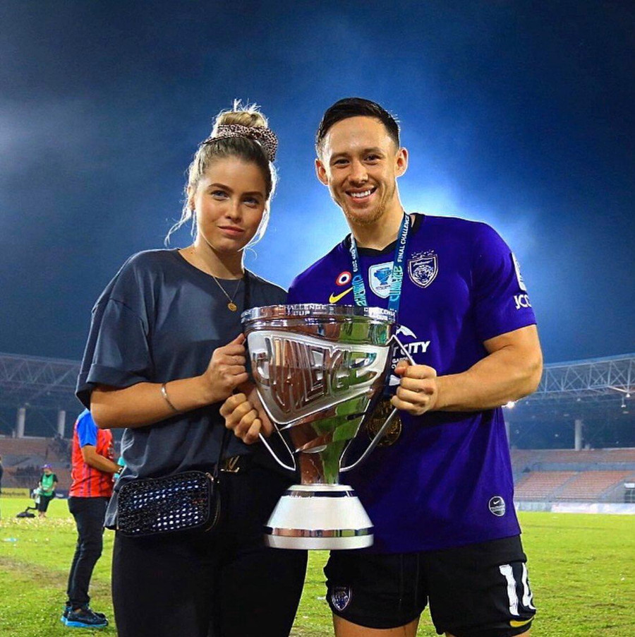 Tiền đạo Darren Lok (phải) đang đạt phong độ cao ở giải quóc nội. Ảnh: TWITTER