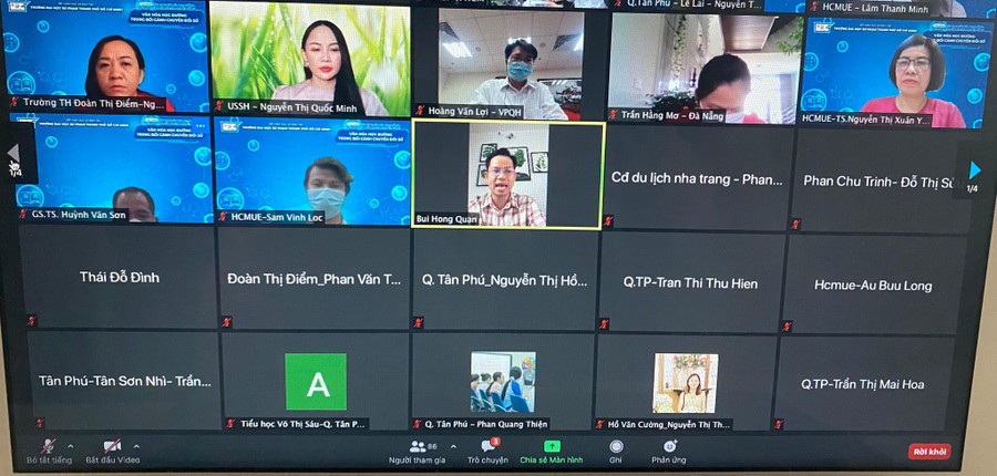 Nhiều chuyên gia, nhà quản lý giáo dục tham dự tọa đàm trực tuyến chiều 3.11. Ảnh chụp màn hình