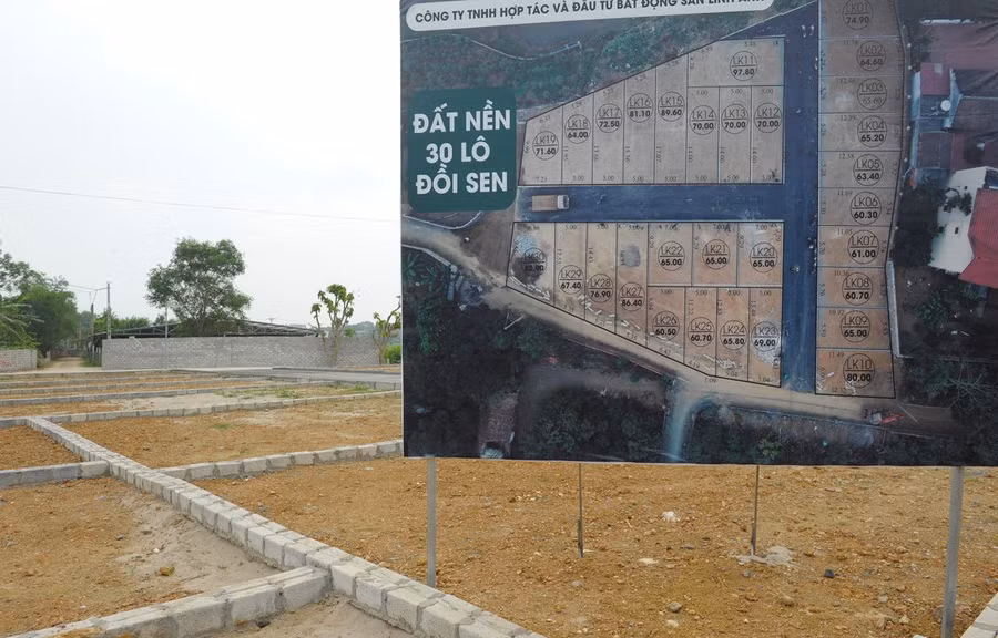 Bảng giới thiệu về khu đất để hấp dẫn người mua. Nguồn ảnh: TTXVN