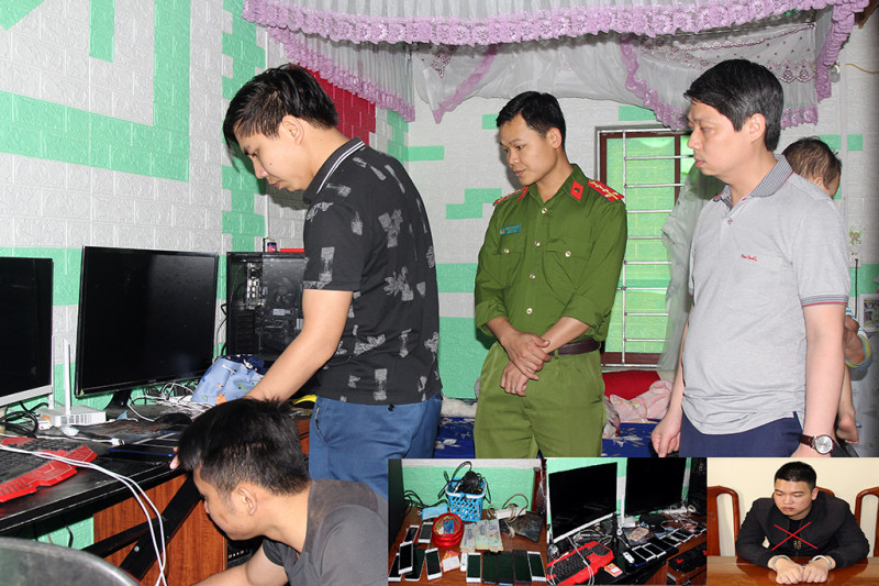 Cục An ninh mạng và Phòng, chống tội phạm sử dụng công nghệ cao thực hiện lệnh khám xét nhà đối tượng Trần Văn Lâm. Ảnh: CACC Cục An ninh mạng và Phòng, chống tội phạm sử dụng công nghệ cao thực hiện lệnh khám xét nhà đối tượng Trần Văn Lâm. Ảnh: CACC