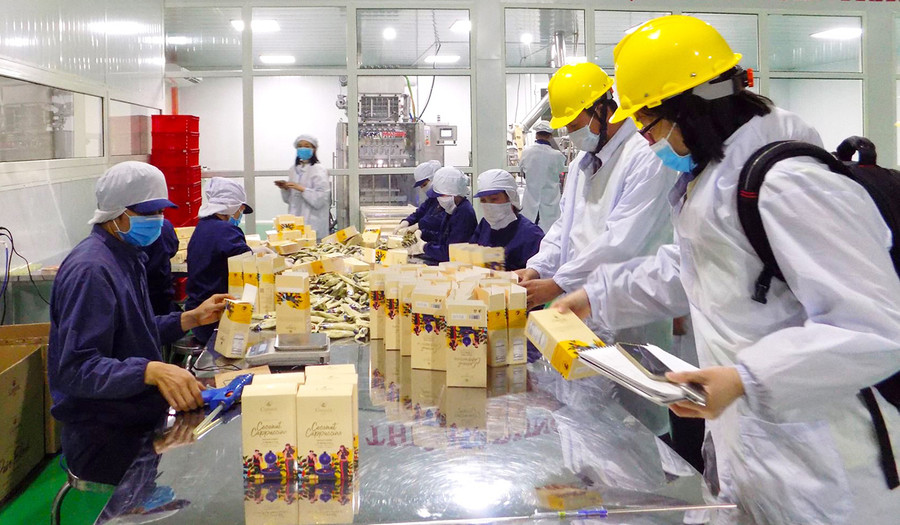 Đóng gói sản phẩm cà phê tại Công ty TNHH Vĩnh Hiệp. Ảnh: Hà Duy  Đóng gói sản phẩm cà phê tại Công ty TNHH Vĩnh Hiệp. Ảnh: Hà Duy