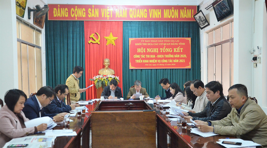  Khối thi đua các cơ quan Đảng tỉnh Gia Lai tổng kết công tác thi đua-khen thưởng năm 2020. Ảnh: Phương Linh