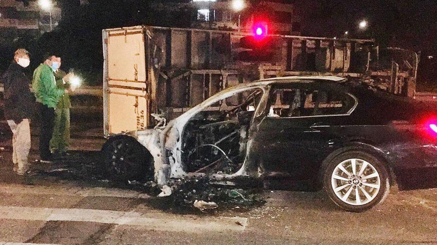 Hiện trường vụ tai nạn. Ảnh: CTV