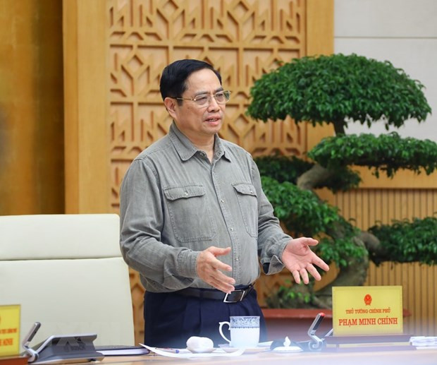 Thủ tướng Chính phủ Phạm Minh Chính phát biểu tại phiên họp. (Ảnh: Văn Điệp/TTXVN)