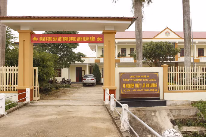  Xí nghiệp Thủy lợi Đô Lương, nơi ông Hồ Đình Minh và bà Thái Thị Vinh công tác - Ảnh: Công an cung cấp