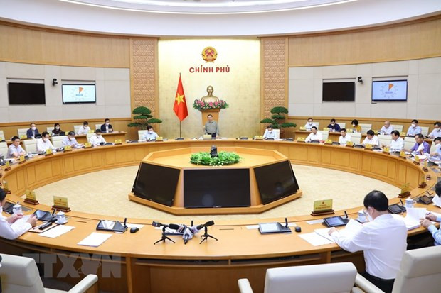 Toàn cảnh phiên họp Chính phủ thường kỳ tháng 10. (Ảnh: Văn Điệp/TTXVN)