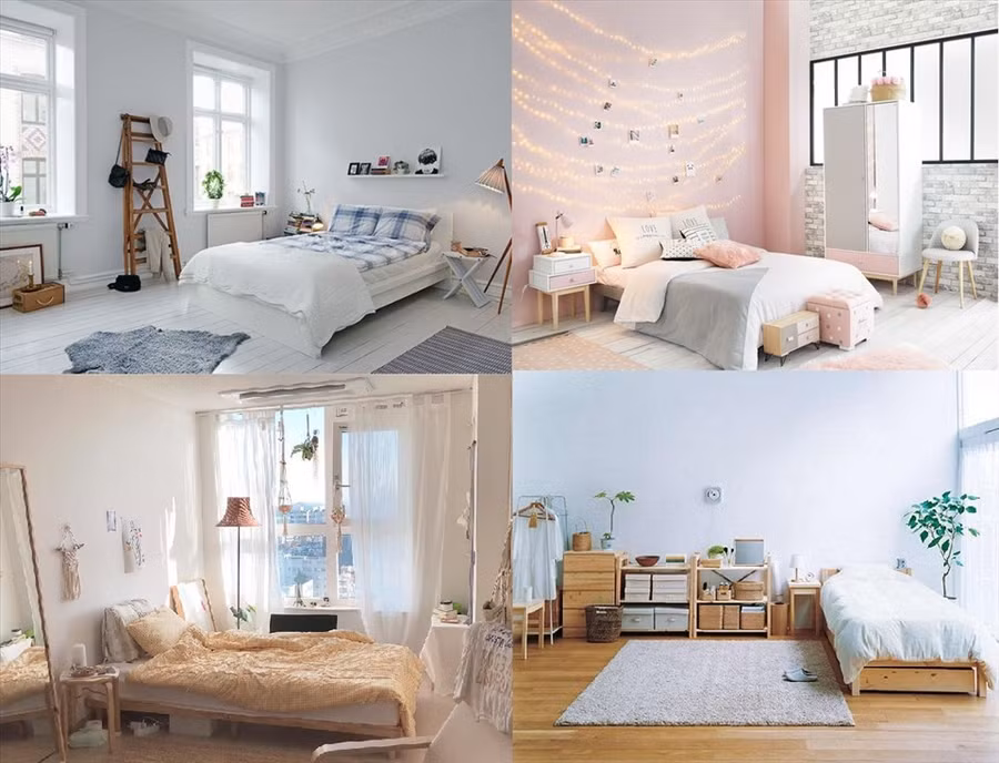 Thiết kế phòng ngủ theo phong cách Hàn Quốc đem đến một không gian nhẹ nhàng, thư giãn. Đồ họa: M.H