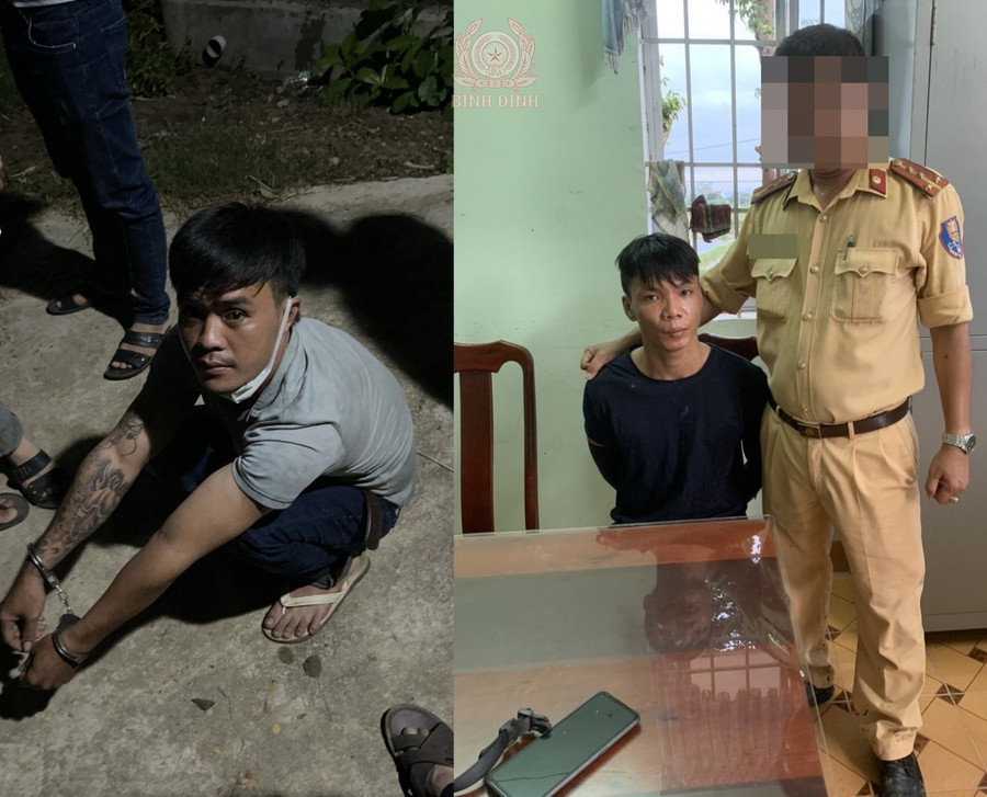 Hai đối tượng Dương và Vinh bị bắt giữ. Ảnh: CA. Hai đối tượng Dương và Vinh bị bắt giữ. Ảnh: CA.