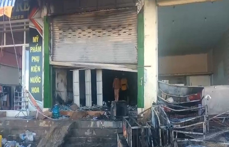 Hiện trường vụ cháy. (Ảnh: TTXVN phát)