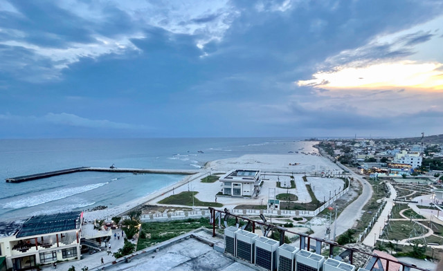 Một góc trung tâm huyện đảo Lý Sơn. Ảnh: TTX