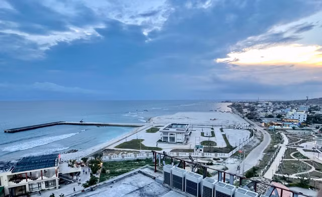 Một góc trung tâm huyện đảo Lý Sơn. Ảnh: TTX