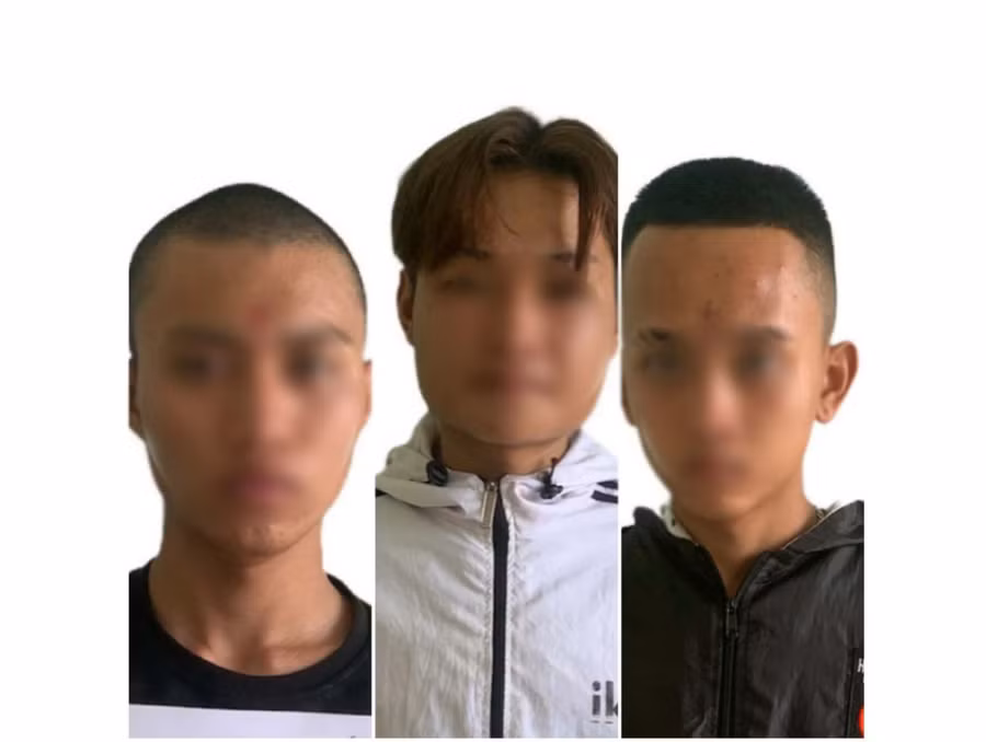 Nhóm đối tượng Q (trái qua), H. và K. trộm cắp máy bơm nước để có tiền mua ma túy sử dụng. Ảnh: Lê Anh