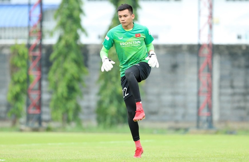 Sự bổ sung thủ thành Phạm Văn Cường giúp tuyển Việt Nam có thêm lựa chọn ở vị trí gác đền. Ảnh: VFF
