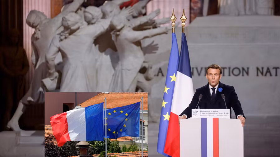 Màu xanh trên quốc kỳ Pháp đã được đổi sang màu xanh đậm hơn-Chụp màn hình quartz