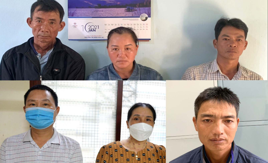 Các đối tượng liên quan bị khởi tố về tội lừa đảo chiếm đoạt tài sản. Ảnh: Hữu Trường