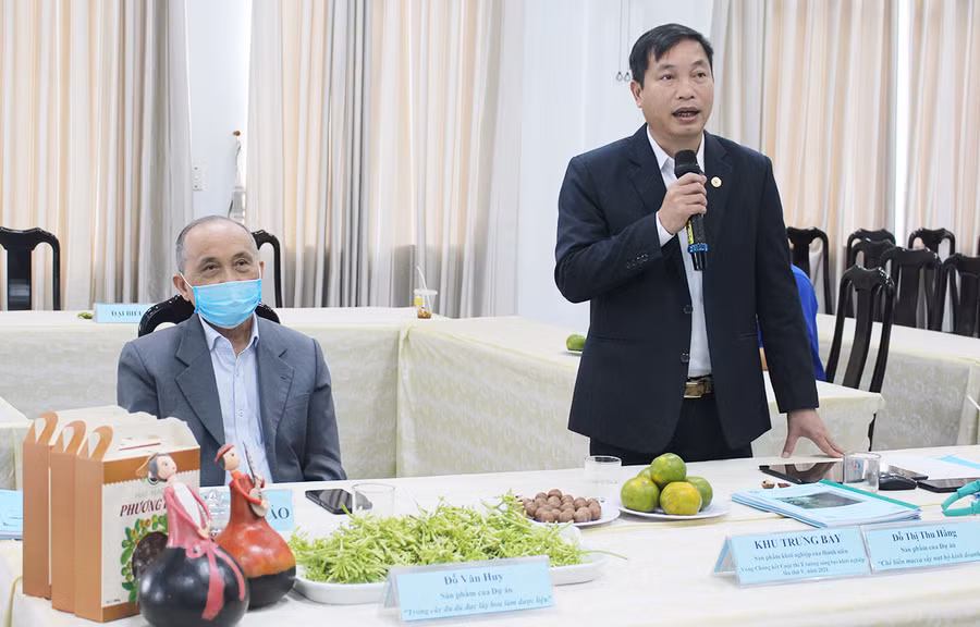 Ban giám khảo đánh giá, định hướng ý tưởng, dự án của các tác giả, nhóm tác giả. Ảnh: Phan Lài 