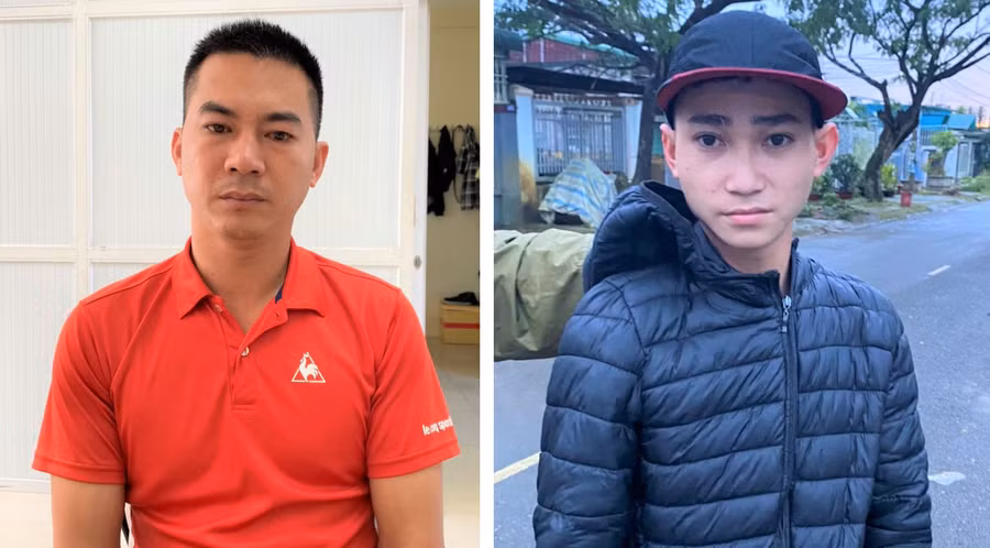  Hai đối tượng Lê Văn Bắc (áo đỏ) và Lê Văn Trường (áo đen) bị Công an TP Bảo Lộc khởi tố để điều tra về tội “Cho vay lãi nặng trong giao dịch dân sự”