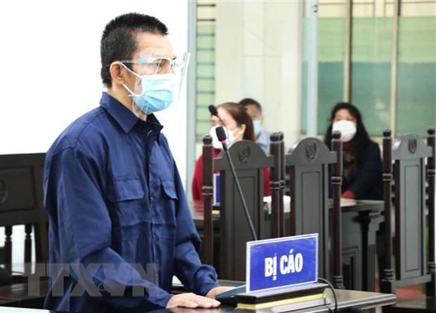 Bị cáo Nguyễn Trí Gioãn tại phiên tòa. (Ảnh: Tiên Minh/TTXVN)