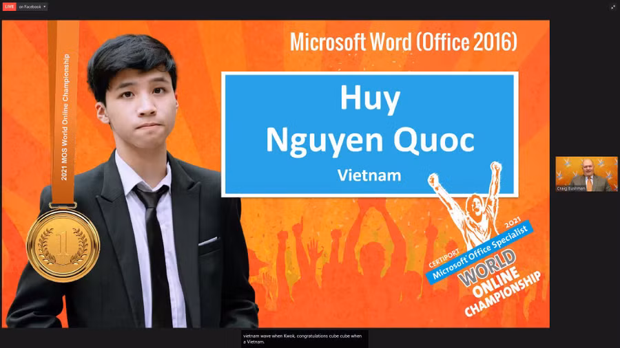 Nguyễn Quốc Huy, cựu học sinh Trường THPT Nguyễn Tất Thành (Hà Nội). Ảnh: BTC