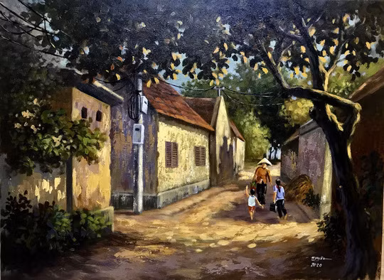  Cả tuổi thơ gắn bó với làng quê nên những ký ức về nông thôn với bờ ao, ruộng lúa đã quá đỗi thân thuộc với chàng họa sĩ 9X.