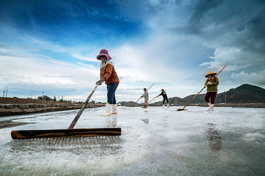 Tác phẩm Thu hoạch muối Đầm Vua của Nghệ sĩ Nhiếp ảnh Nguyễn Linh Vinh Quốc. Tác phẩm Thu hoạch muối Đầm Vua của Nghệ sĩ Nhiếp ảnh Nguyễn Linh Vinh Quốc.