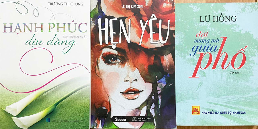 Tác phẩm của 3/5 tác giả trẻ tham dự hội nghị. Ảnh: Phương Duyên Tác phẩm của 3/5 tác giả trẻ tham dự Hội nghị. Ảnh: