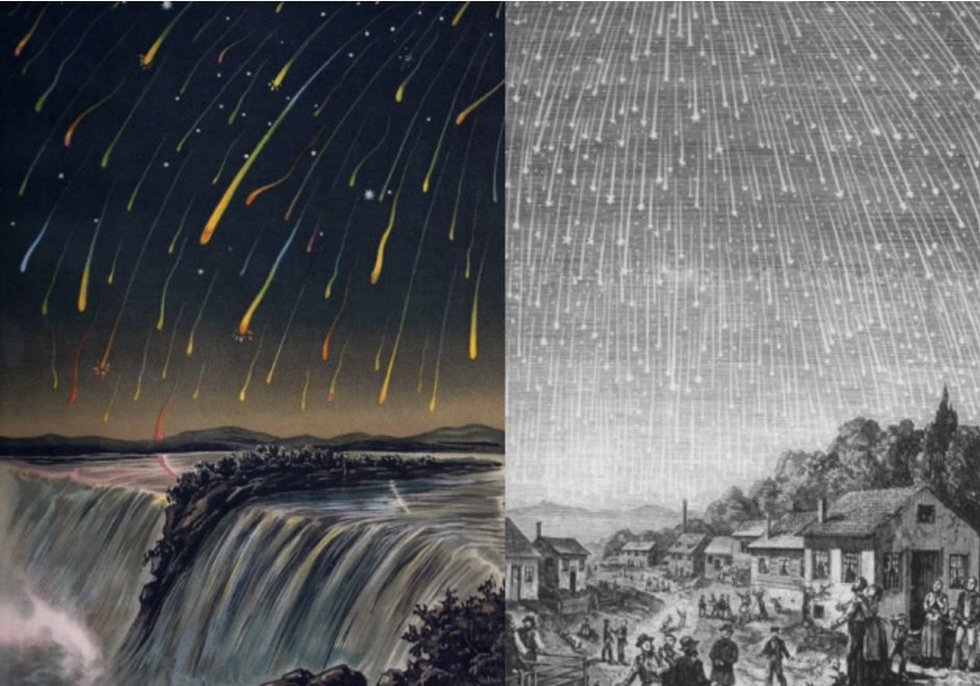 Mô tả về bão sao băng Leonids năm 1833. Ảnh: Edmund Weiß, Adolf Vollmy Mô tả về bão sao băng Leonids năm 1833. Ảnh: Edmund Weiß, Adolf Vollmy