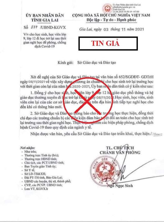 Nội dung văn bản trên là giả mạo đã bị can thiệp, chỉnh sửa ngày, tháng và có nhiều nội dung mâu thuẫn. (Nguồn: facebook) Nội dung văn bản trên là giả mạo, đã bị can thiệp, chỉnh sửa ngày, tháng và có nhiều nội dung mâu thuẫn. (Nguồn: facebook)