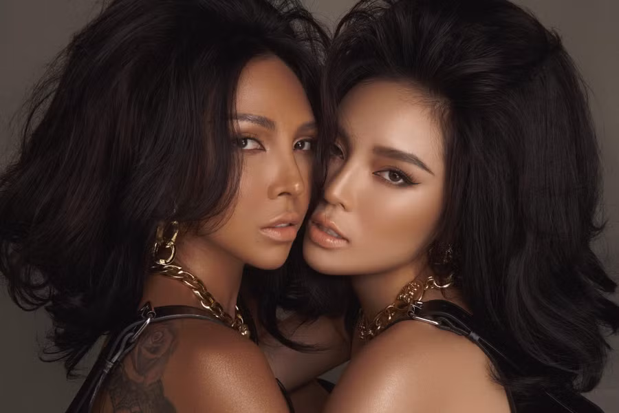 Kỳ Duyên và Minh Triệu gây ấn tượng trong bộ ảnh mới với tạo hình da nâu khỏe khoắn cùng kiểu tóc bồng mang phong cách retro. Ảnh: Milor Trần