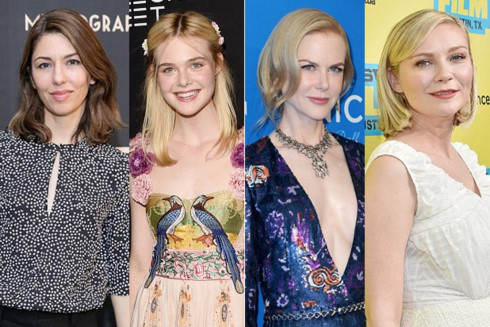 (Từ trái qua) Đạo diễn Sofia Coppola cùng dàn diễn viên của “The Beguiled”: Elle Fanning, Nicole Kidman, Kristen Dunst.