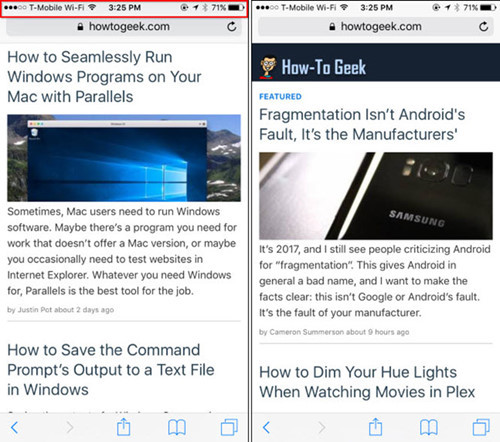 Thanh trình đơn rất tiện lợi khi muốn cuộn lên hoặc xuống trang web.