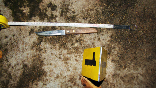 Con dao gây án cơ quan chức năng thu giữ