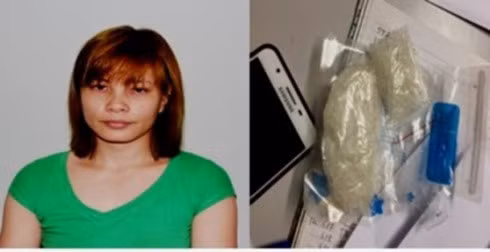  Đối tượng Hương và tang vật vụ án bị thu giữ (Nguồn: công an huyện An Dương)