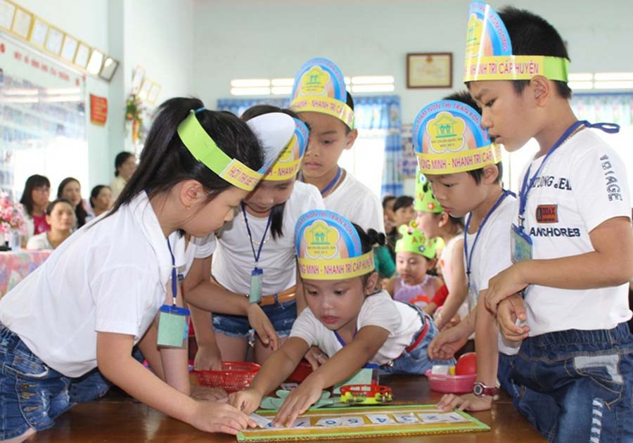  Các bé tự tin tham gia các phần thi. Ảnh: t.B