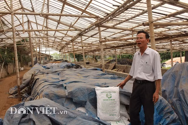 Hiện, bình quân mỗi ngày ông Căn sản xuất hơn 2 tấn phân hữu cơ vi sinh.