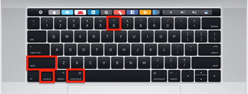 Tổ hợp phím tắt mặc định để chụp ảnh Touch Bar và lưu vào bộ nhớ clipboard.
