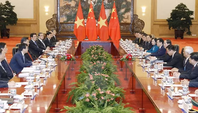 Chủ tịch nước Trần Đại Quang hội đàm với Tổng Bí thư, Chủ tịch Trung Quốc Tập Cận Bình.