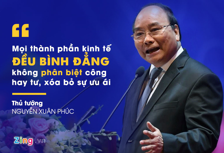 Người đứng đầu Chính phủ cho rằng cần theo đuổi mục tiêu phát triển bao trùm một cách xuyên suốt, nhất quán trên nền tảng cải cách thể chế theo hướng cởi mở, thân thiện, trao cơ hội cho mọi thành phần kinh tế đóng góp và hưởng lợi một cách bình đẳng, công bằng từ những thành quả tăng trưởng thương mại. Ông khẳng định một lần nữa rằng mọi thành phần kinh tế đều bình đẳng, không phân biệt công hay tư. 3