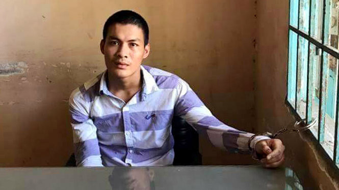 Nghi can Tôn Thất Minh tại trụ sở công an - Ảnh: FB