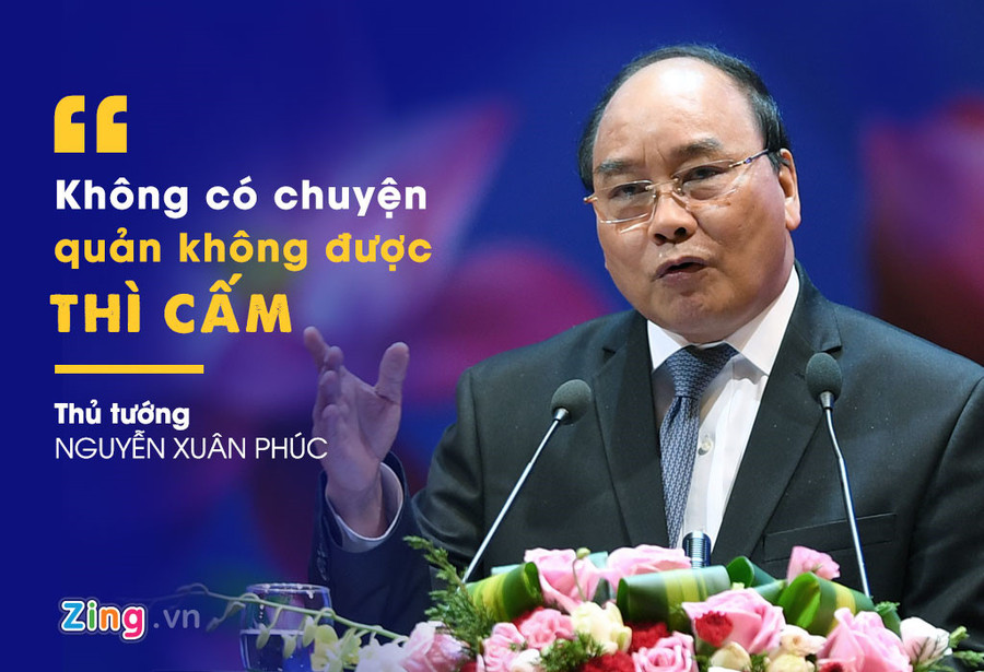 Dẫn lại ví dụ về việc đồng ý cho Uber, Grab vào hoạt động dù quản lý rất khó khăn, Thủ tướng nhấn mạnh tư duy không phải vì không quản lý được thì chúng ta cấm. 5