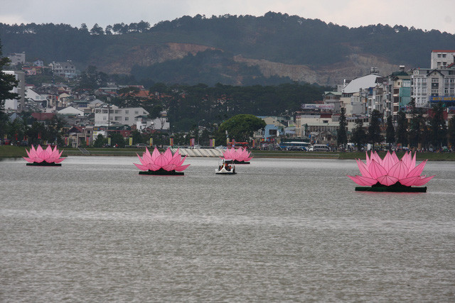 Theo thông tin trước đó ngày 3-5 (nhằm ngày 8-4 Âm lịch) Ban tổ chức Đại lễ Phật đản tỉnh Lâm Đồng cử hành trang nghiêm buổi lễ thắp sáng 7 đài sen trên hồ Xuân Hương