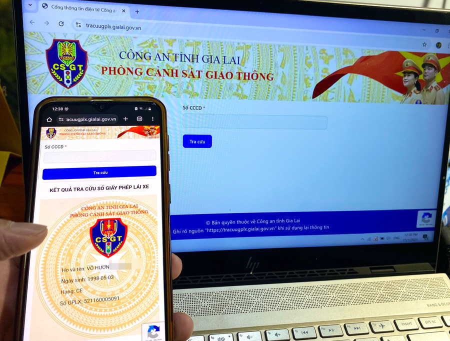 Việc tra cứu số giấy phép lái xe trên Cổng thông tin điện tử Công an tỉnh Gia Lai rất dễ dàng, thuận tiện. Ảnh: Nguyễn Chơn tra-cuu-so-giay-phep-lai-xe.jpg