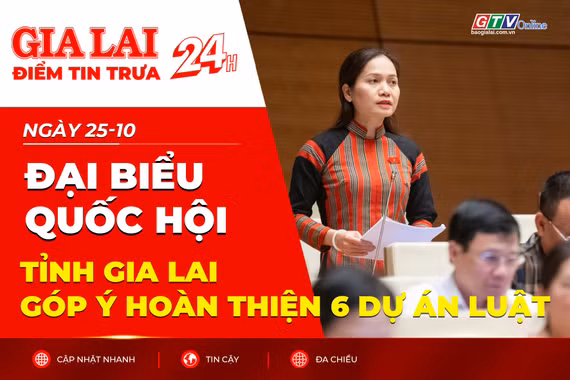 Điểm tin trưa: Đại biểu Quốc hội tỉnh Gia Lai góp ý hoàn thiện 6 dự án luật