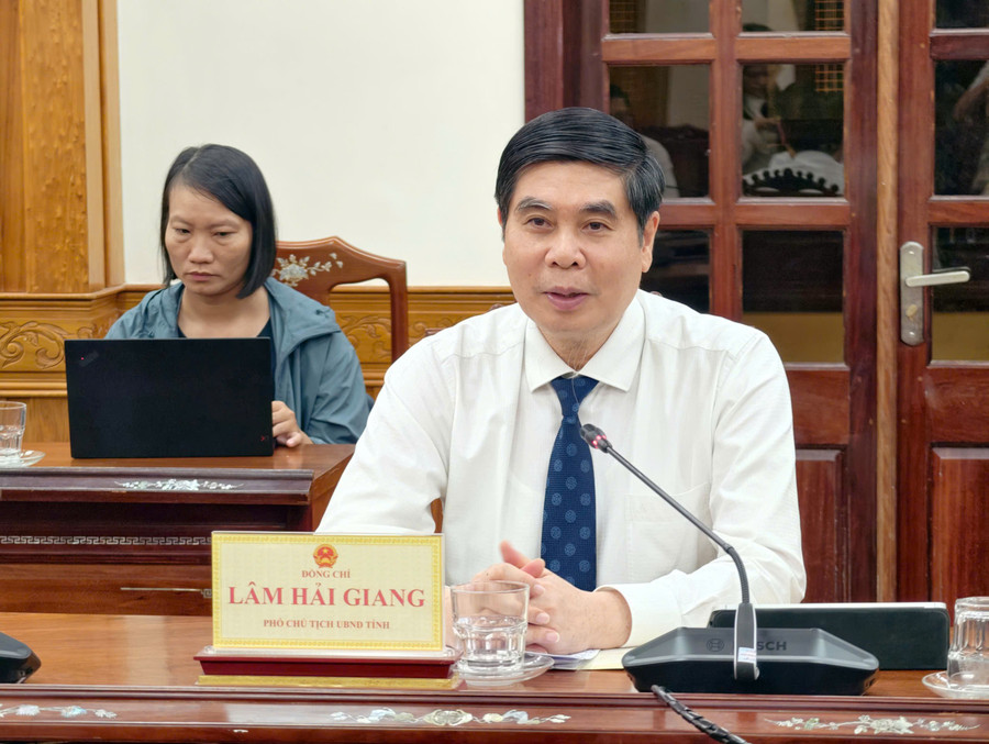 Phó Chủ tịch UBND tỉnh Lâm Hải Giang phát biểu tại buổi lễ. Ảnh: Dũng Nhân 2810-3.jpg