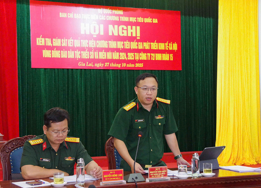 Đại tá Nguyễn Văn Hiệp-Phó Trưởng phòng Kinh tế sự nghiệp, Cục Tài chính (Bộ Quốc phòng) phát biểu tại buổi làm việc. Ảnh: Thanh Quý Đại tá Nguyễn Văn Hiệp-Phó Trưởng phòng Kinh tế sự nghiệp, Cục Tài chính (Bộ Quốc phòng) phát biểu tại buổi làm việc. Ảnh: Thanh Quý